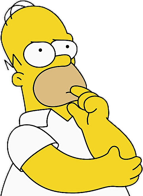 Imagem do personagem Homer Simpson pensando.
